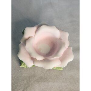 Expressive Blossoms Pink Rose Of Sweetness Floral Base Only Tea Light Holder